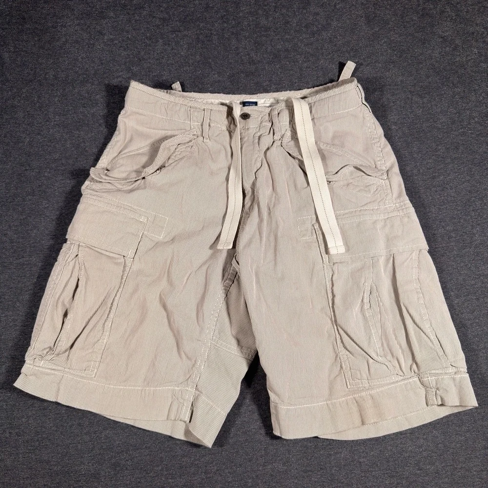 Polo Ralph Lauren Cargo Shorts Mens 30 Tan Stripe Cotton Utility Gorpcore Pony